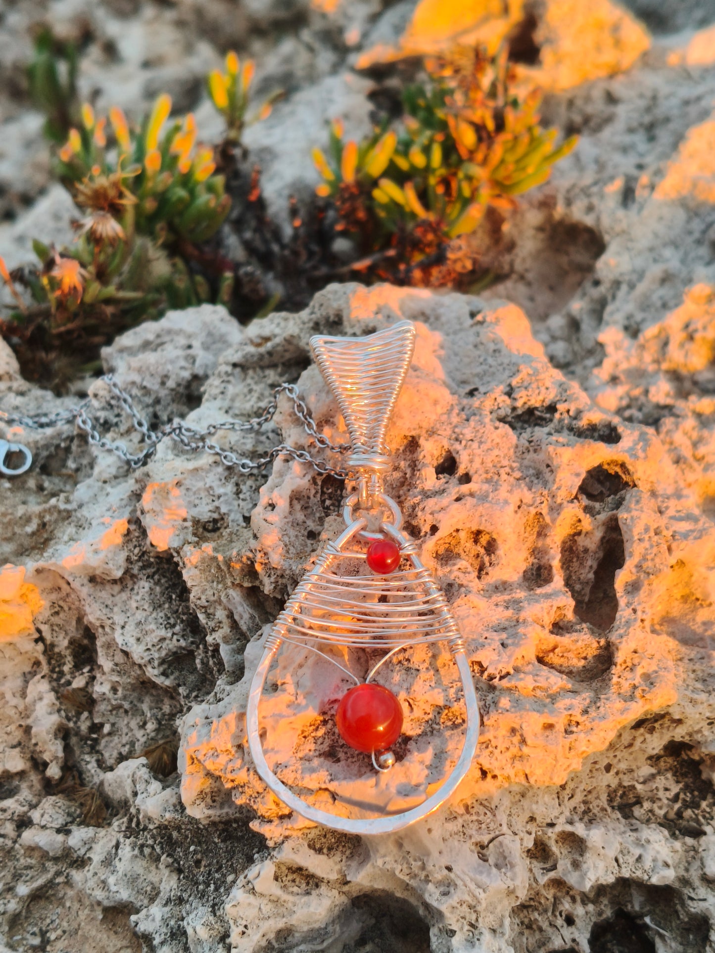 Sun Pulse Carnelian Pendant