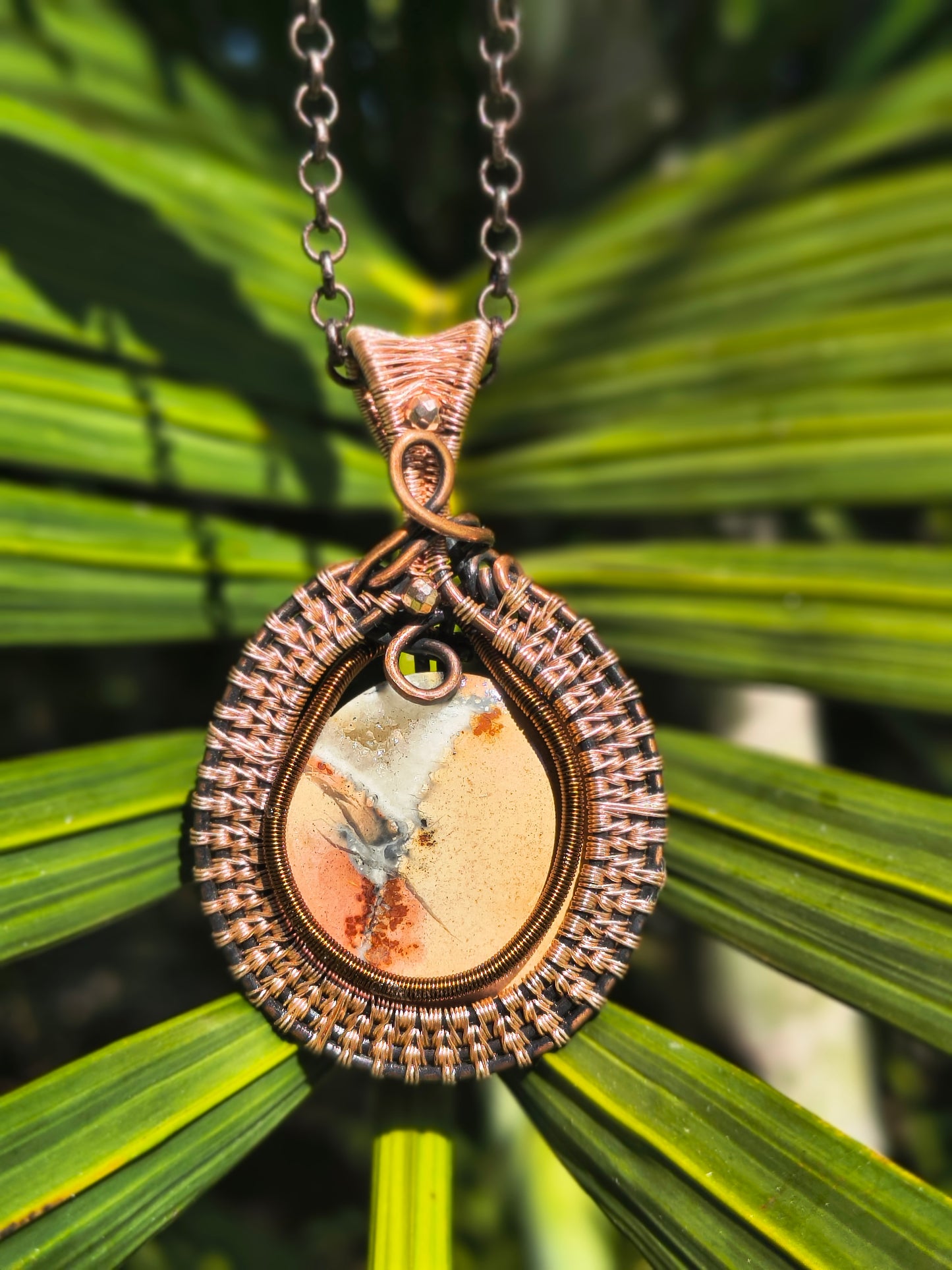 Ancient Earth Pendant – Dendritic Jasper & Copper