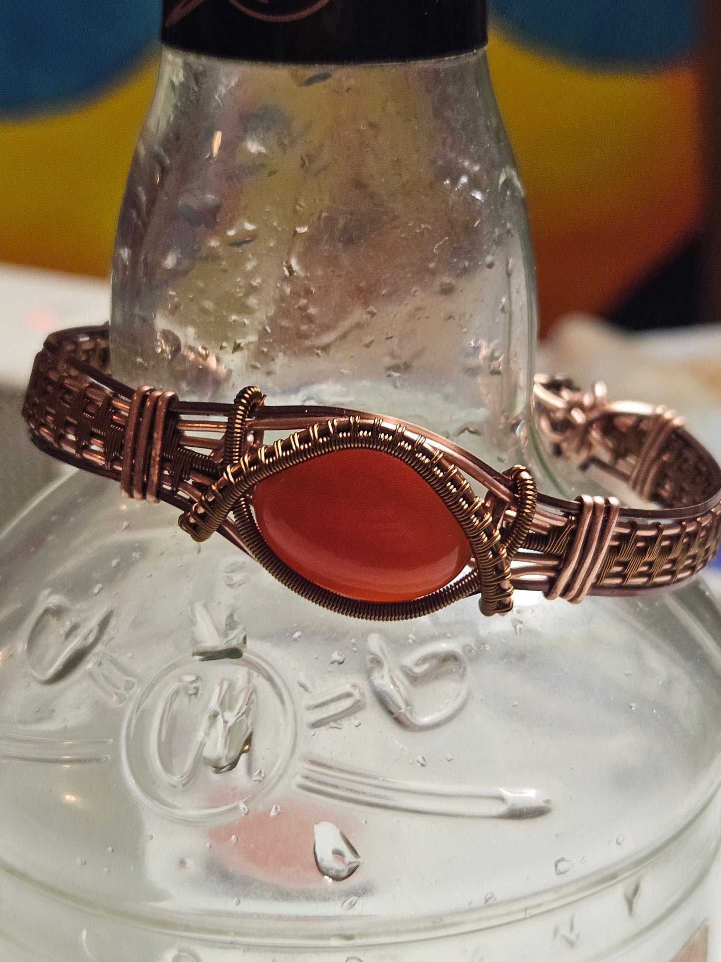 Ember Path Cuff – Red Onyx & Copper