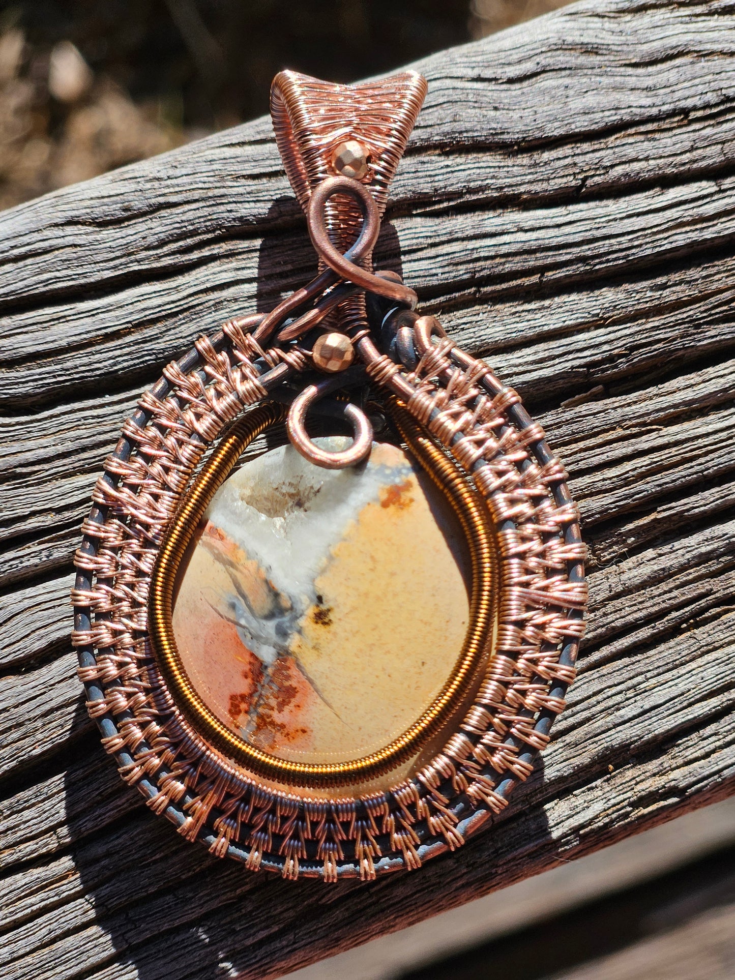 Ancient Earth Pendant – Dendritic Jasper & Copper