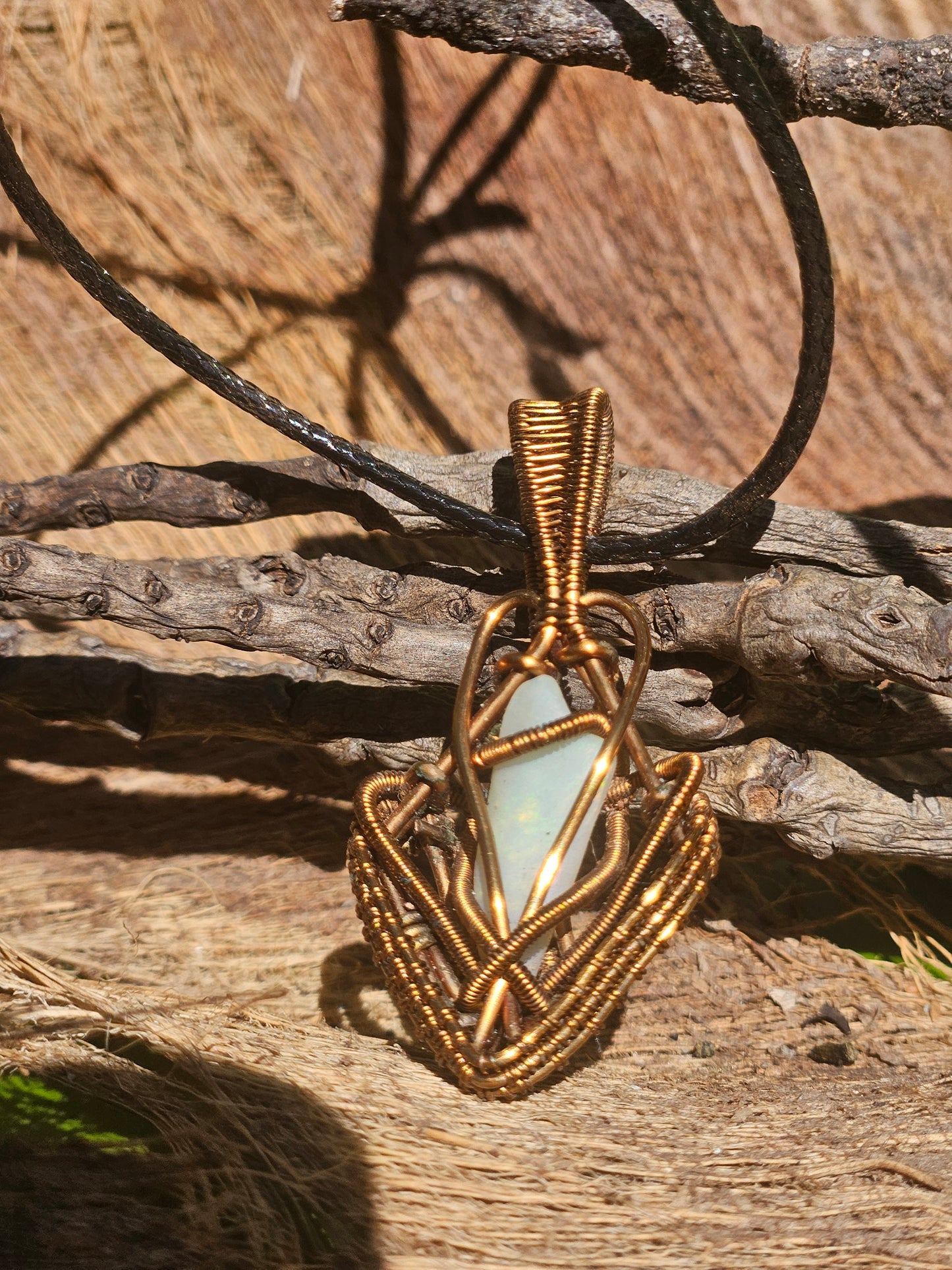 Opaline Flame Pendant – Australian Opal in Anti-Tarnish Copper