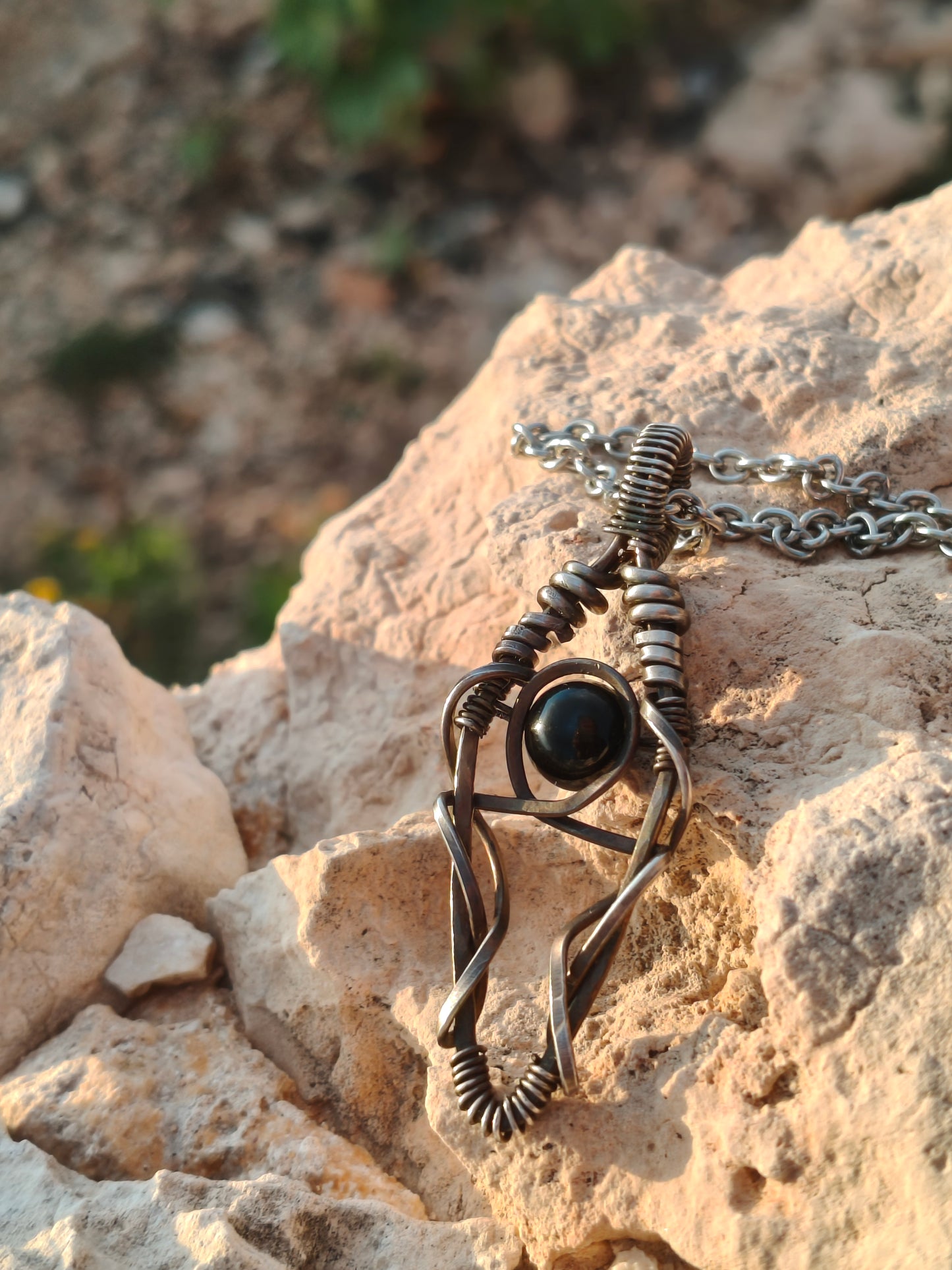 Night Anchor Obsidian Pendant