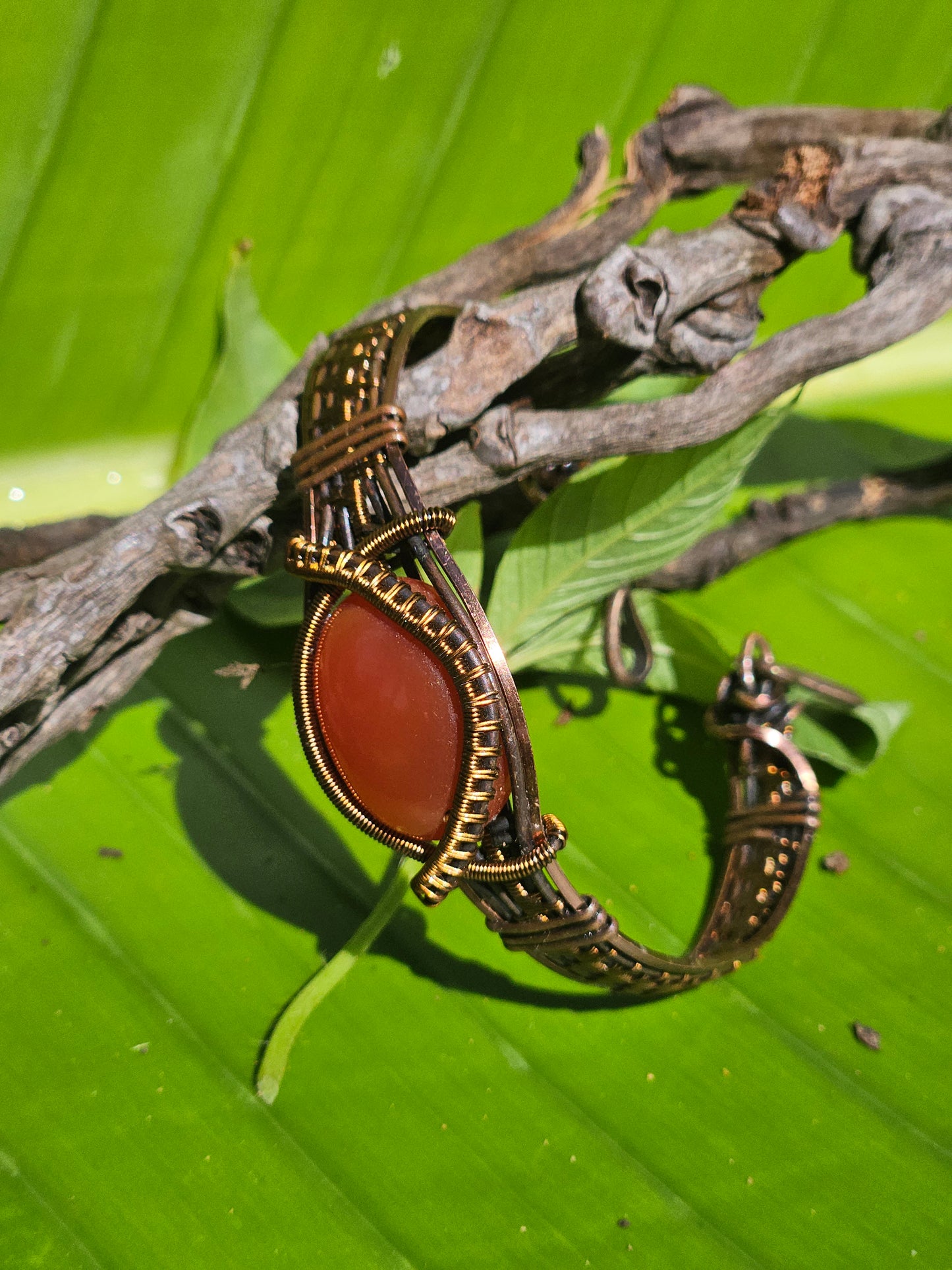 Ember Path Cuff – Red Onyx & Copper