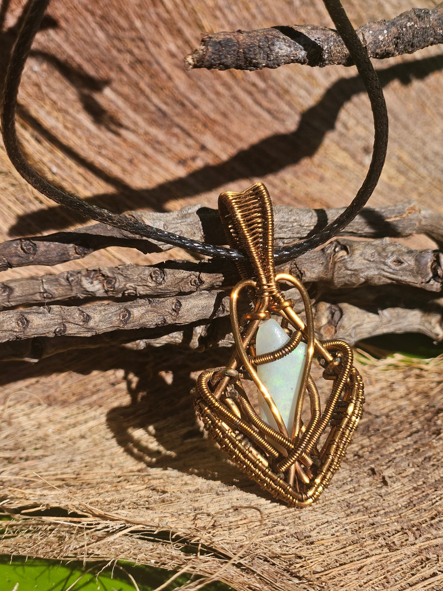 Opaline Flame Pendant – Australian Opal in Anti-Tarnish Copper