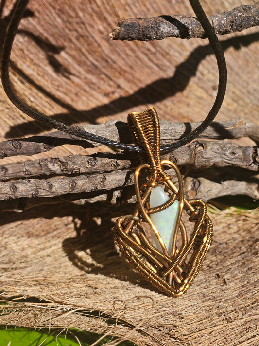 Opaline Flame Pendant – Australian Opal in Anti-Tarnish Copper