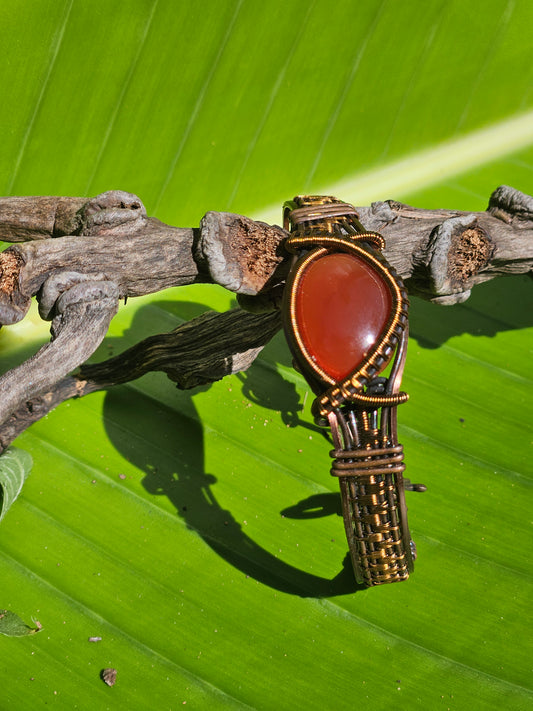 Ember Path Cuff – Red Onyx & Copper