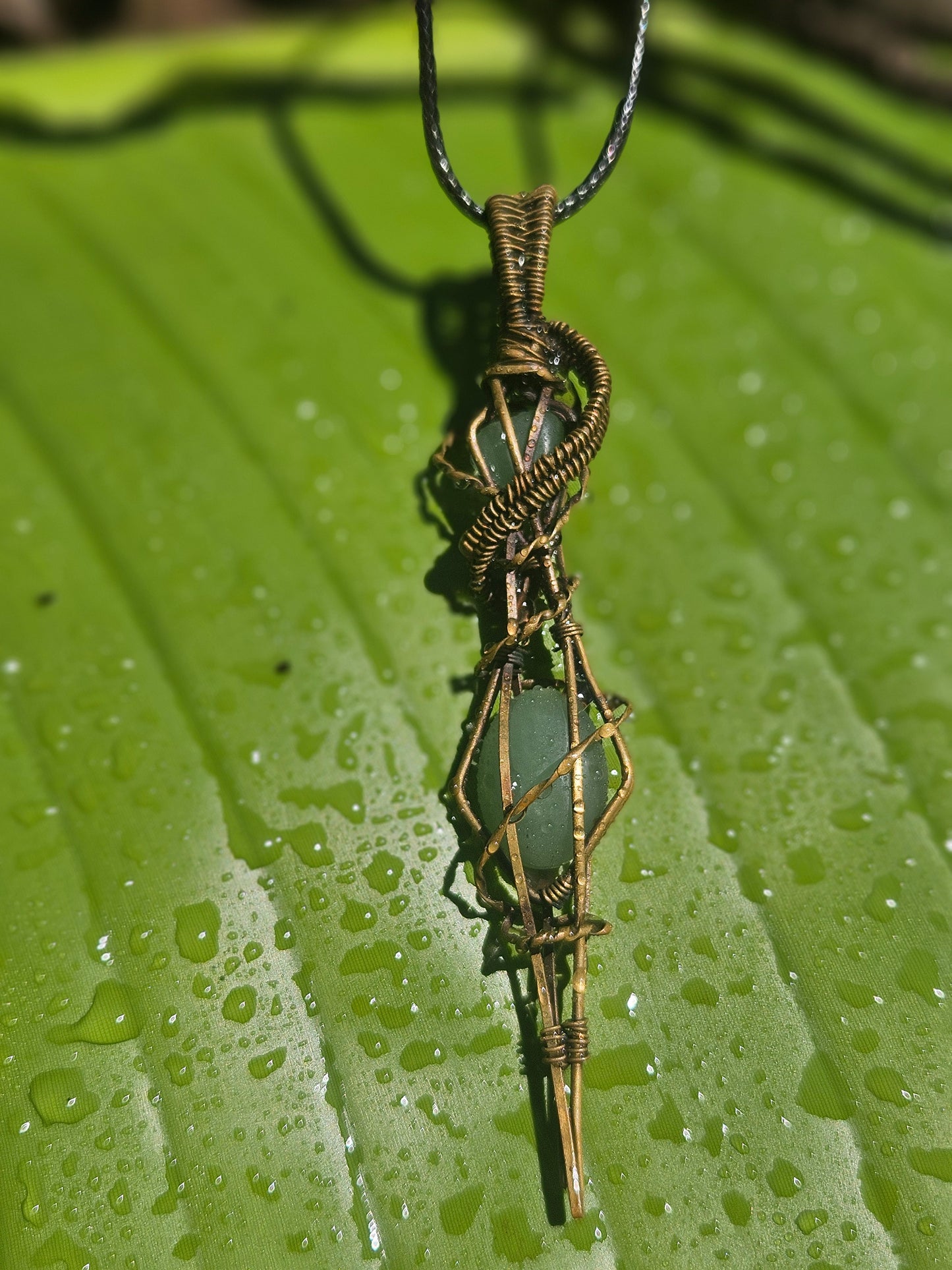 Golden Forest Talisman – Aventurine & Brass Pendant