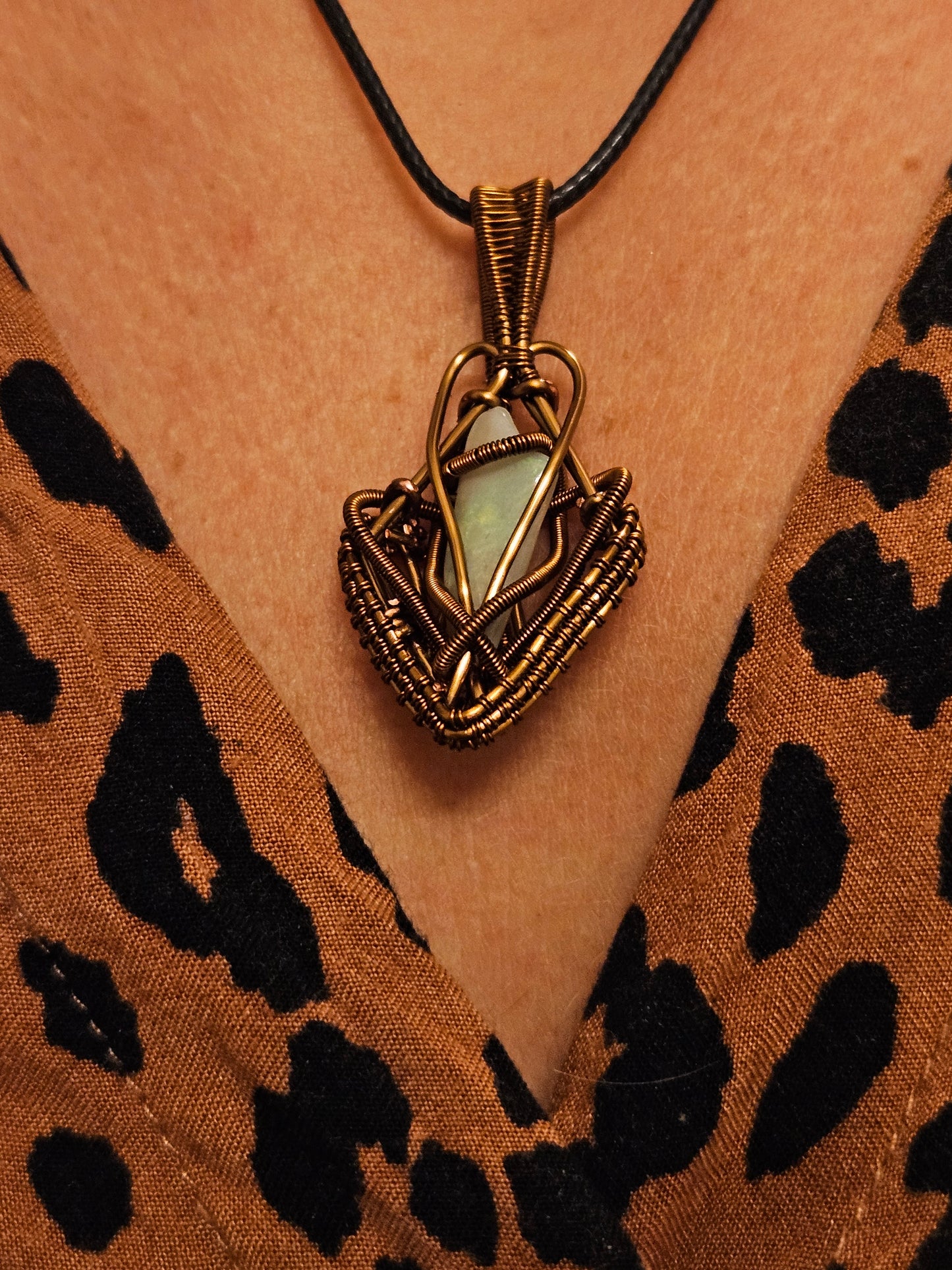 Opaline Flame Pendant – Australian Opal in Anti-Tarnish Copper