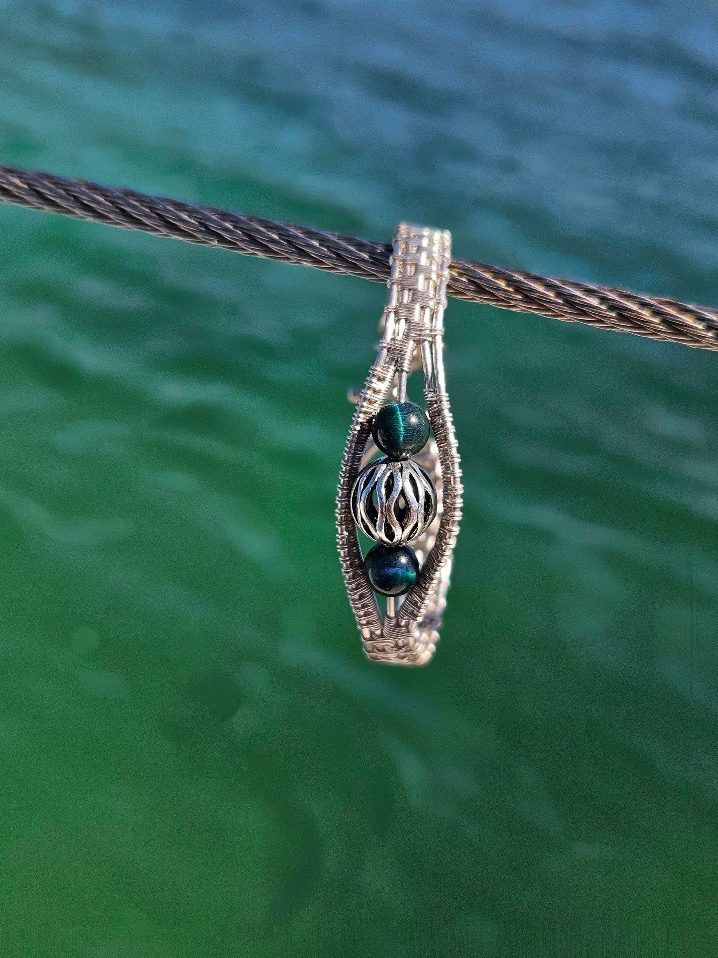 Eyes of Clarity – Blue Tiger Eye & Silver-Filled Copper Bracelet