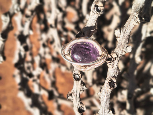 Amethyst Nest Ring – Silver Filled Wire