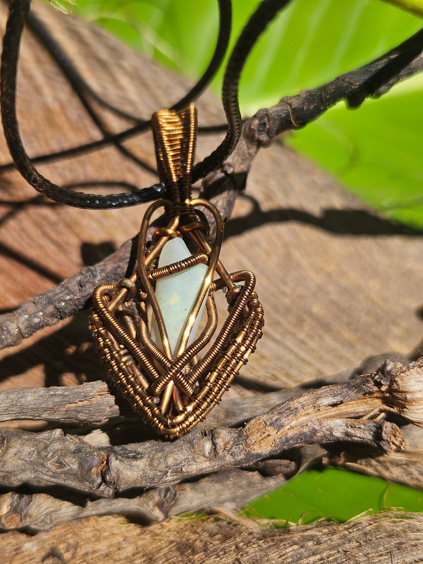 Opaline Flame Pendant – Australian Opal in Anti-Tarnish Copper