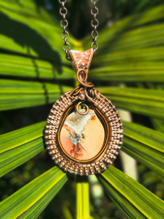 Ancient Earth Pendant – Dendritic Jasper & Copper