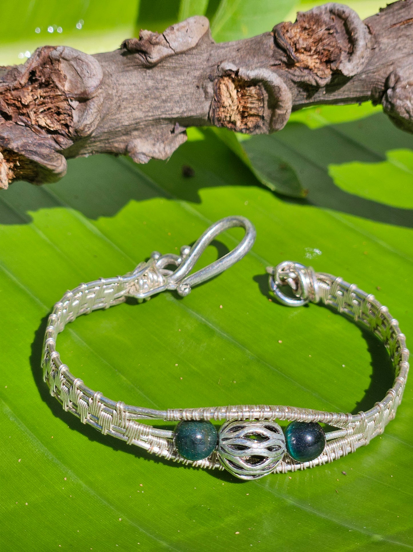 Eyes of Clarity – Blue Tiger Eye & Silver-Filled Copper Bracelet