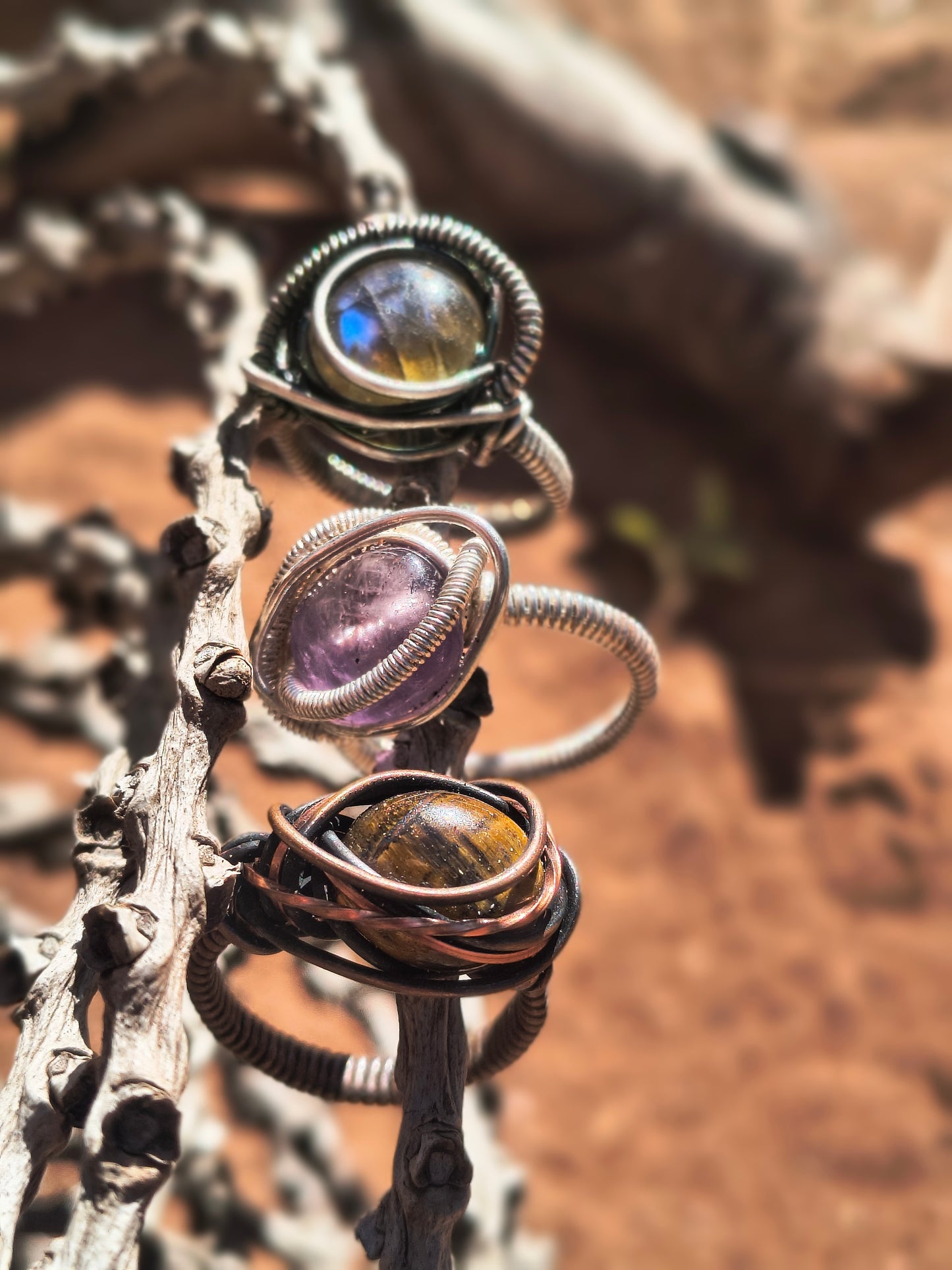 Amethyst Nest Ring – Silver Filled Wire